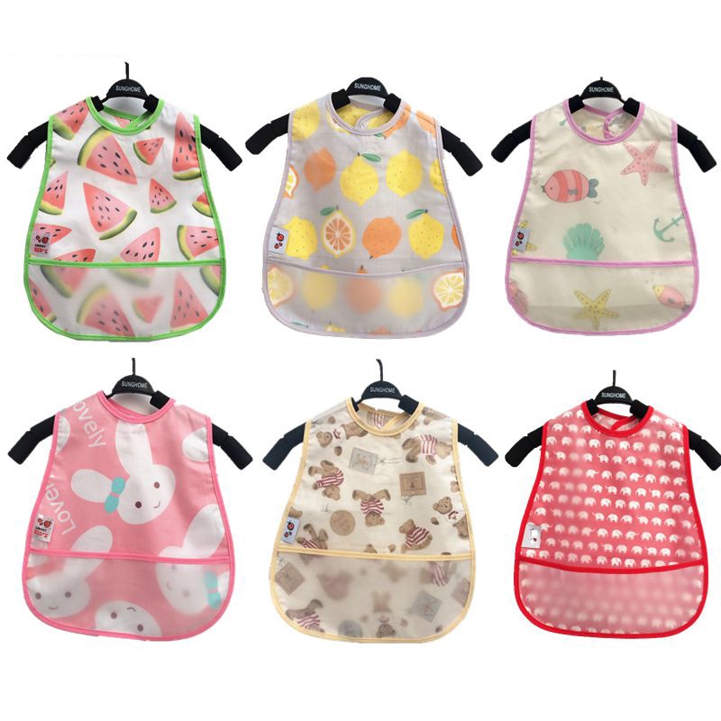 Baby Cartoon Pattern Bibs Toddler Baby Waterproof
