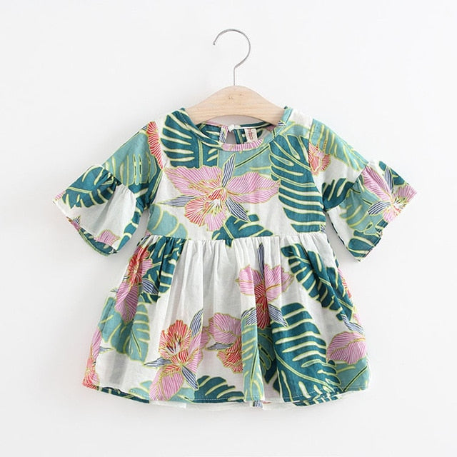Floral Sleeve Kid Baby Dress