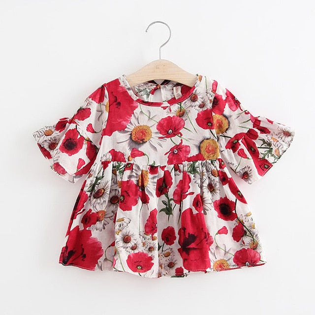 Floral Sleeve Kid Baby Dress