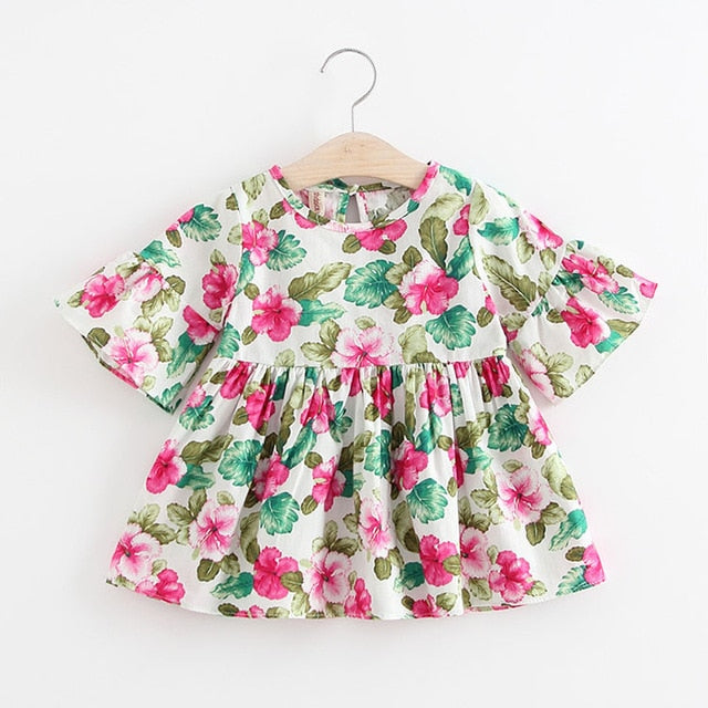 Floral Sleeve Kid Baby Dress