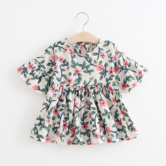 Floral Sleeve Kid Baby Dress